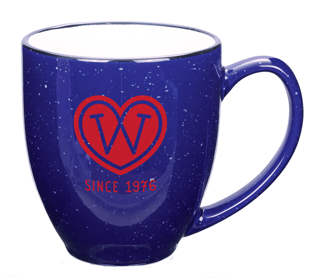 MWare 16 Oz Cobalt Blue/White Santa Fe Bistro Mug Odyssey Glassware