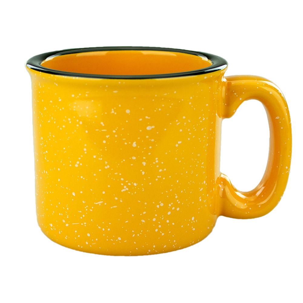 15 Oz Gamboge Yellow Speckled Santa Fe Campfire Mug Odyssey Glassware